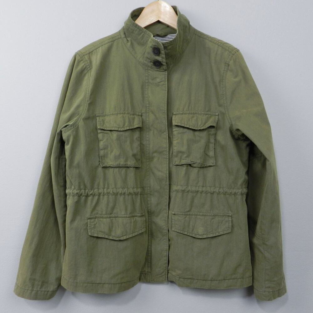 GAP Factory Anorak Utility Jacket Size S Olive Green Cargo Zip Minimalist Basics